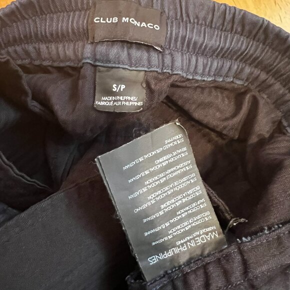 Club Monaco Men's Navy Blue Elastic Waist Pull Up Drawstring Casual Pants Sz S - Picture 6 of 7